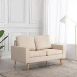 vidaXL 2-Sitzer-Sofa Creme Stoff