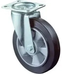 Lenkrolle 160mm L400.B80 Platte,Elastik schw.,KL L400.B80.160