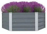 vidaXL Hochbeet 129 x 129 x 46 cm Verzinkter Stahl Grau
