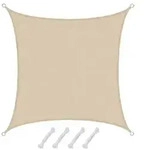 UV Sonnensegel 2x2 m HDPE Quadrat Sonnenschutz &Uuml;berdachung Garten Balkon Beige