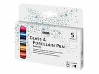 KREUL Glass & Porcelain Pen Metallic, 5er-Set