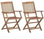 vidaXL Klappbare Gartenst&uuml;hle 2 Stk. Massivholz Akazie