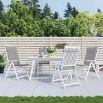 vidaXL Gartenstuhlauflagen f&uuml;r Hochlehner 4 Stk. Grau 120x50x3cm Stoff