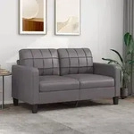 vidaXL 2-Sitzer-Sofa Grau 140 cm Kunstleder