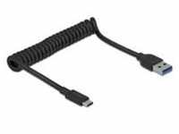 DeLOCK USB 3.1 Gen 2 Coiled Cable Type-A male to Type-C male