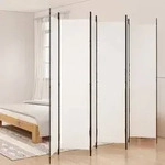vidaXL 6-tlg. Paravent Wei&szlig; 300x220 cm Stoff
