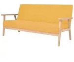 vidaXL 3-Sitzer Sofa Stoff Gelb