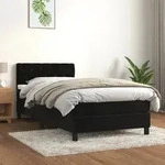 vidaXL Boxspringbett mit Matratze Schwarz 80x200 cm Samt