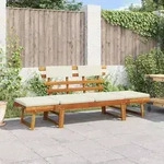 vidaXL Gartenbank 2-in-1 mit Polstern 190 cm Massivholz Akazie