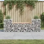 vidaXL Gartenbank aus Gabionen 183x41x60,5 cm Massivholz Douglasie