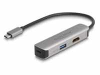 Delock USB Type-C Adapter zu HDMI 4K 60 Hz mit Typ-A und Daten+ PD 92 - Adapter -