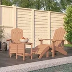 vidaXL Adirondack-Gartenst&uuml;hle mit Hocker & Tisch HDPE Braun