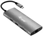 Equip Dock USB-C->HDMI Gigabit LAN USB3.0.100WPD SD/TF 0.25m - Grau
