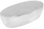 vidaXL Couchtisch Silber geh&auml;mmert 100 x 50 x 28 cm Aluminium