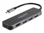 Delock Hub - 3 x USB 3.2 Gen 1 + 1 x USB-C (Spannungsversorgung) - + 1 x HDMI -