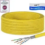 hb-digital CAT 7 Kabel 15m Verlegekabel CAT7 max. 1000 MHz S/FTP AWG23 LSZH gelb
