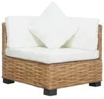 vidaXL Ecksofa mit Kissen Nat&uuml;rliches Rattan