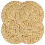 vidaXL Tischsets 4 Stk. Natur 38 cm Rund Jute