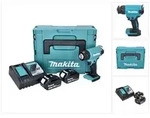 Makita DHG 180 RFJ Akku Hei&szlig;luftgebl&auml;se 18 V 550 &deg;C + 2x Akku 3,0 Ah +...
