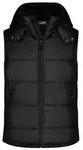 Men's Padded Vest Modische Steppweste mit abnehmbarer Kapuze schwarz, Gr. S