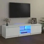 vidaXL TV-Schrank mit LED-Leuchten Wei&szlig; 140x40x36 cm
