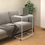 vidaXL Beistelltisch mit Rollen Wei&szlig; 55x35x70 cm Holzwerkstoff
