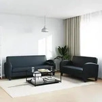vidaXL 2-tlg. Sofa-Set Kunstleder Schwarz