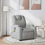 vidaXL Massagesessel Hellgrau Stoff