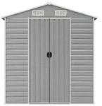 vidaXL Ger&auml;tehaus Hellgrau 191x555x198 cm Verzinkter Stahl