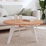 vidaXL Tischplatte &Oslash;90x2,5 cm Rund Massivholz Buche
