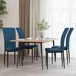 vidaXL Esszimmerst&uuml;hle 4 Stk. Blau Samt
