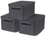 Curver Aufbewahrungsboxen mit Deckel 3 Stk. Style S 6L Anthrazit