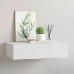 vidaXL Wandregal mit Schublade Wei&szlig; 40x23,5x10 cm MDF