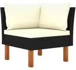 vidaXL Ecksofa Poly Rattan und Eukalyptus Massivholz