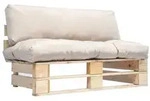 vidaXL Outdoor-Sofa Paletten mit Kissen in Sandfarben Kiefernholz