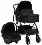 vidaXL 3-in-1 Kinderwagen Anthrazit und Schwarz Stahl