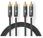 Nedis CATB24200GY20 - 2 x RCA - M&auml;nnlich - 2 x RCA - M&auml;nnlich - 2 m - Grau