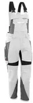 QUALITEX HIGH QUALITY WORKWEAR Latzhose IRON - wei&szlig;/grau - Herren: 68 Damen: 62