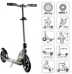 SIX DEGREES Aluminium Scooter 205 mm grau