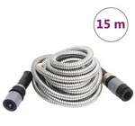 "vidaXL Gartenschlauch mit Spr&uuml;hd&uuml;se Silbern 0,6" 15 m Edelstahl"