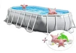 INTEX 26796GN - Prism Frame Oval Pool (503x274x122cm) + aufblasbare Schwimmtiere