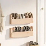 vidaXL Wand-Schuhregale 2 Stk. 59x9x23 cm Massivholz Kiefer