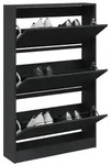vidaXL Schuhschrank Schwarz 80x21x125,5 cm Holzwerkstoff