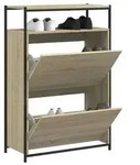 vidaXL Schuhschrank Sonoma-Eiche 75x34x112 cm Holzwerkstoff