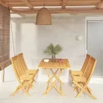 vidaXL 5-tlg. Garten-Essgruppe Massivholz Teak