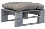 vidaXL Outdoor-Ottomane Paletten mit Kissen in Grau Holz Grau