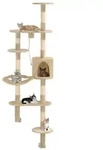 vidaXL Wandkratzbaum mit Sisal-Kratzs&auml;ulen 194 cm Beige