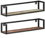 vidaXL Wandregale 2 Stk. 80 cm Altholz Massiv