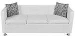 vidaXL Sofa 3-Sitzer Kunstleder Wei&szlig;