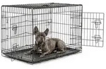 lionto Transportk&auml;fig f&uuml;r Tiere, faltbarer Metallk&auml;fig mit Trennwand,